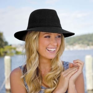 Wallaroo Hats Victoria Fedora Color Black Borrego Outfitters