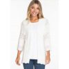 3 4 Bell Sleeve Open Front Cardigan Sweater White M14107KM.jpg