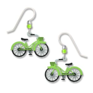 Left Hand Studios Lime Green Bike Earrings