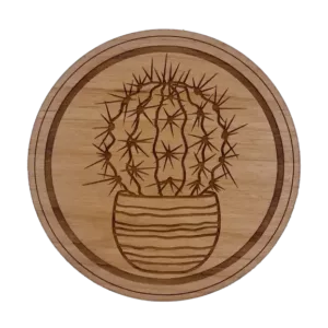 Cactus Alder Wood Coaster Style2 C028.webp