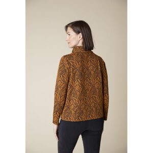 Falling Leaves Jacquard Wrap Neck Top 134 42323 Ginger 3.jpg