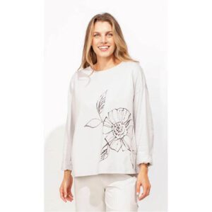Floral Outline Pullover Sweatshirt Dune 42501.jpg