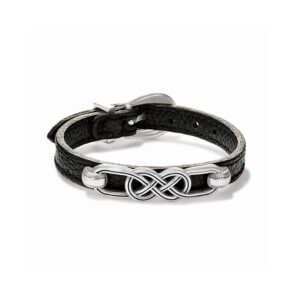 Interlok Braid Leather Bracelet Black Jf0119.jpg