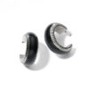 Interlok Noir Small Hoop Earrings Black Silver Ja9898 1 .jpg