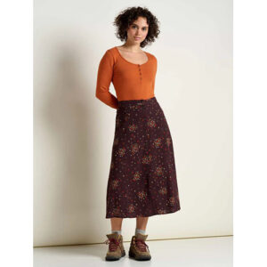 Manzana Pull On Skirt Carob Floral Print.jpg