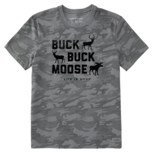 Mens Buck Buck Moose Short Sleeve Allover Printed Crusher Tee 101610 Grey Camo.png