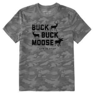 Mens Buck Buck Moose Short Sleeve Allover Printed Crusher Tee 101610 Grey Camo.png