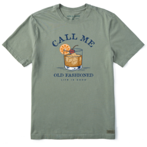 Mens Call Me Old Fashioned Short Sleeve Crusher Tee 108113 Moss Green.png