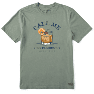 Mens Call Me Old Fashioned Short Sleeve Crusher Tee 108113 Moss Green.png