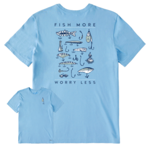 Mens Fish More Worry Less Hooks And Tackle Short Sleeve Crusher Tee 108096 Cool Blue.png