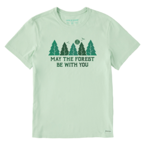 Mens May The Forest Be With You Short Sleeve Crusher Tee 108086 Sage Green.png
