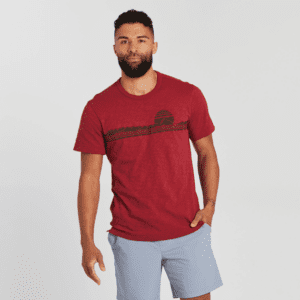 Mens Retro Mountainscape Textured Slub Tee 115469 Cranberry Red.png