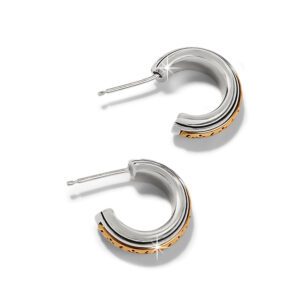 Mosaic Two Tone Mini Hoop Post Earrings Silver Gold Ja9925 2 3 .jpg