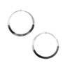 Rhodium Dipped Hammered Hoops Medium Silver 70581.jpg