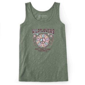 Women S Groovy Wildflowers Can Where They Grow Textured Slub Tanl Moss Green 115179.png