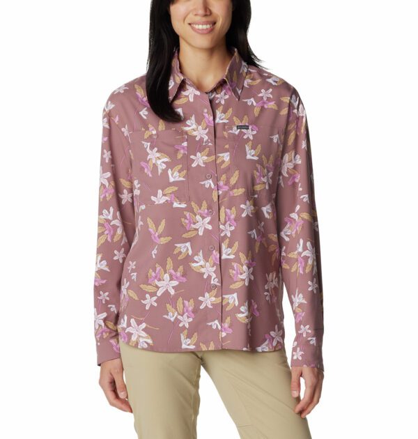 Women S Silver Ridge Utility Patterned Long Sleeve Shirt Fig Tiger Lillies 2033351 609.jpg