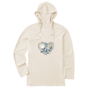 Womens Dreamy Hummingbird Heart Long Sleeve CrusherLITE Hooded Tee 115175 Putty White.png