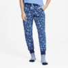 Womens Hummingbird Woodblock Pattern Snuggle Up Sleep Jogger 99681 Darkest Blue.png