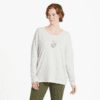 Womens Wildflower And Butterflies Relaxed Fit Long Sleeve Slub Tee 115206 Fog Gray.png