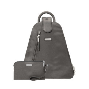 Baggallini Metro Backpack With Phone Wristlet Front Sterling Shimmer MBP283 Borrego Outfitters