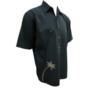 Bamboo Cay Flying Palms Shirt WB 700 BLACK Borrego Outfitters