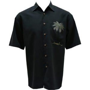 Bamboo Cay Peekaboo Palm Shirt WB 630 BLACK Borrego Outfitters
