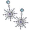 Halo Starlit Post Drop Earrings JA8043 Silver Tanzanite Halo 213