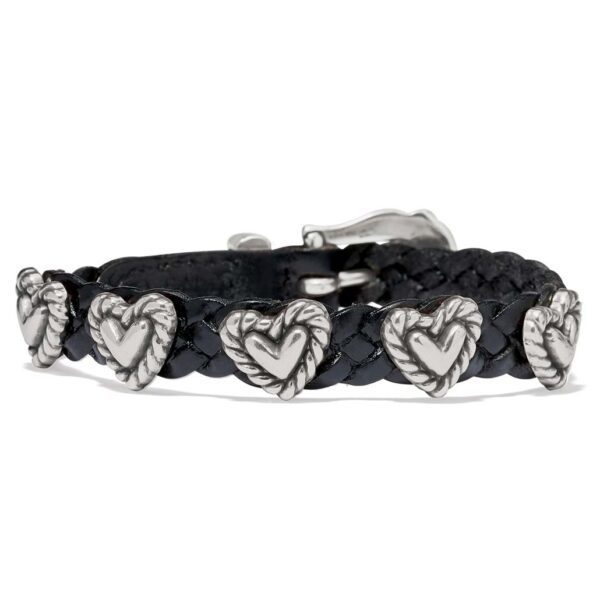 Brighton Roped Heart Braid Bandit Bracelet 07475a Black 1 Borrego Outfitters