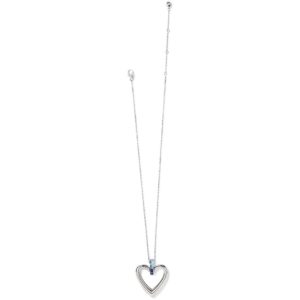 Brighton Spectrum Open Heart Necklace JM3672 Silver Blue 1 Borrego Outfitters
