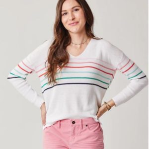 Carve Designs Zella Pullover Cloud Stripe SWLW64 Borrego Outfitters