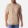 Columbia Sportswear Mens Rapid Rivers Printed Short Sleeve Shirt Peach Blossom Mini Biscuc 1768931 Borrego Outfitters