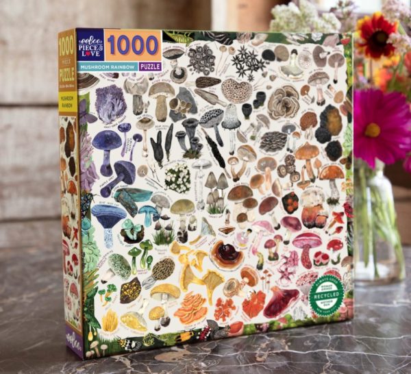 Eeboo 1000 Piece Puzzle Mushroom Rainbow 13801 Borrego Outfitters