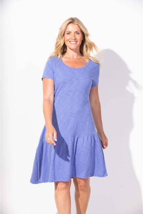 Escape By Habitat Cotton Slub Ruffle Dress Baja Blue 80007 Borrego Outfitters