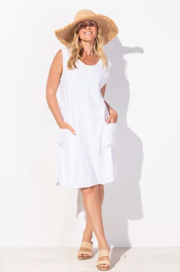 Escape By Habitat Cotton Slub Sand Sea Dress White 80011 Borrego Outfitters