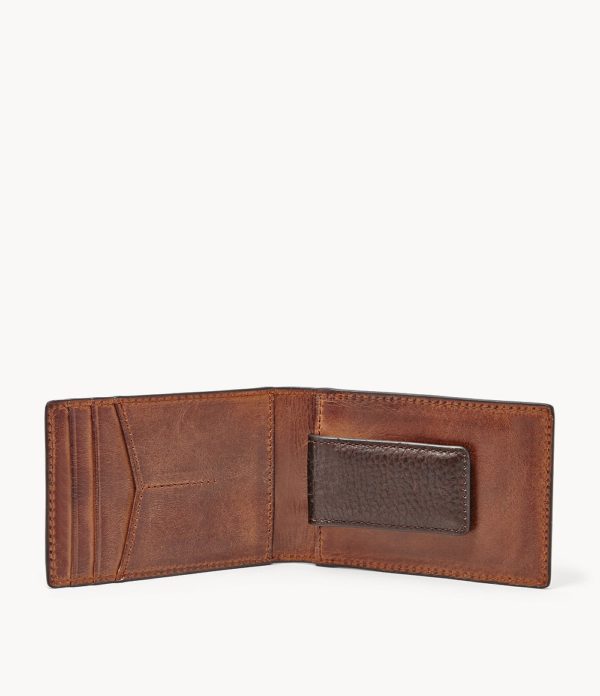 Fossil Quinn Money Clip Bifold Brown ML3650.1 Borrego Outfitters