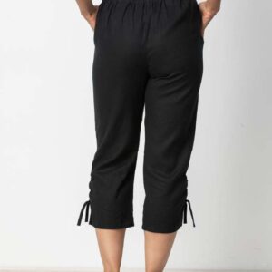 Habitat Linen Cotton Ruched Capri 41563 Black1 Borrego Outfitters