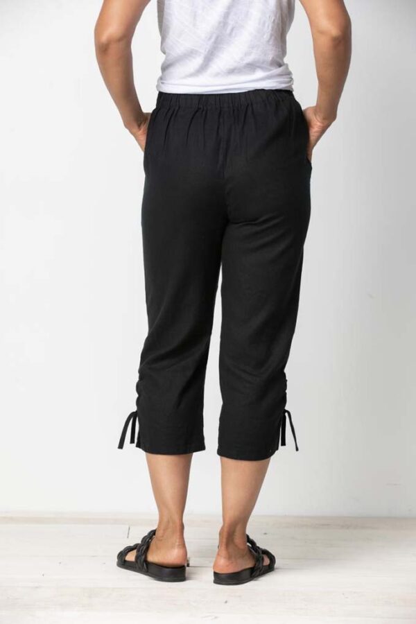 Habitat Linen Cotton Ruched Capri 41563 Black1 Borrego Outfitters