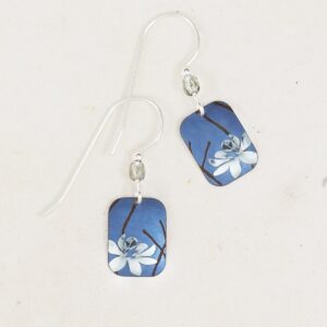 Holly Yashi Blooming Lotus Earrings Blue Silver 35628 Borrego Outfitters