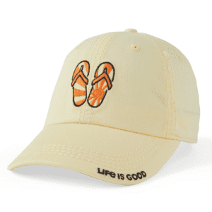 Life Is Good Flip Flop Sun Sunwashed Chill Cap Sandy Yellow 88544 Borrego Outfitters