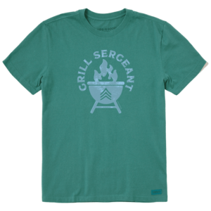 Life Is Good Mens Grill Sergeant Short Sleeve Tee Spruce Green 89853 Borrego Outfitters