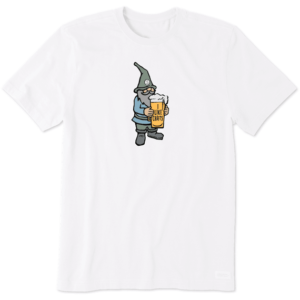 Life Is Good Mens I Like Crafts Gnome Short Sleeve CrusherLITE Tee Cloud White 89862 Borrego Outfitters