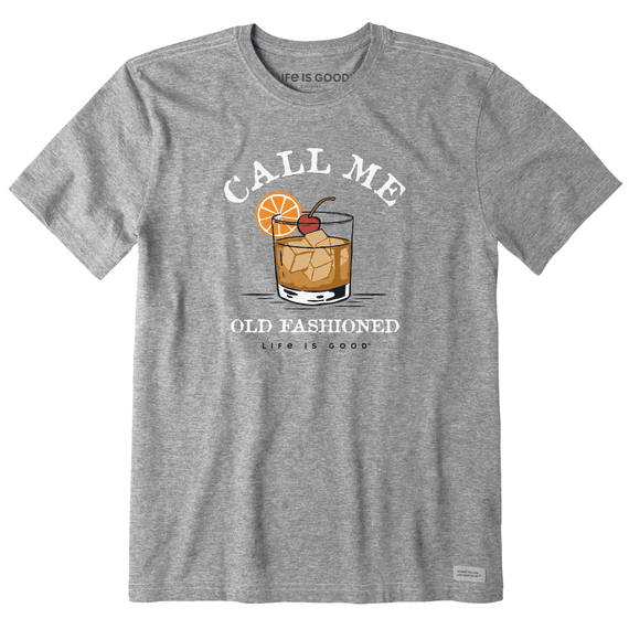 Life Is Good Mens Call Me Old Fashioned Short Sleeve Crusherlite Tee Heather Grey 89863 Borrego Outfitters 2.png