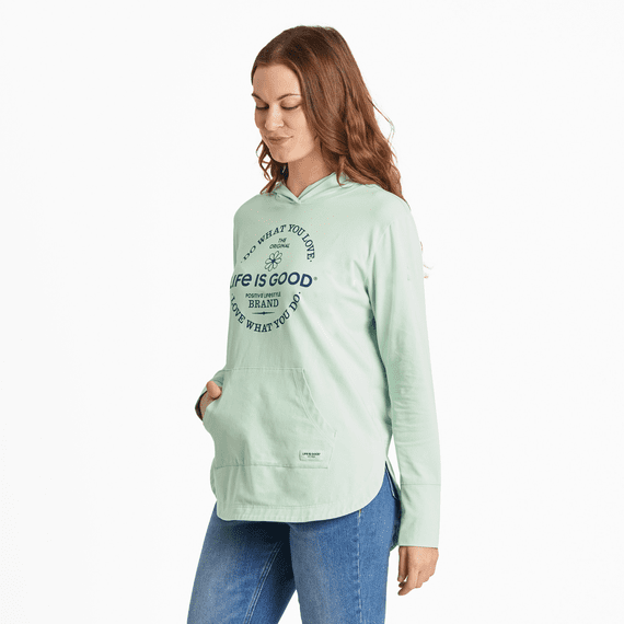 Life Is Good Womens Dwyl Daisies Crusherflex Hoodie Tunic Sage Green 89635 Borrego Outfitters 2.png