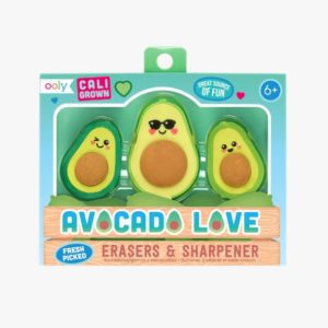 Ooly Avocado Love Eraser Sharpener Set Of 3 112 113 2559 Borrego Outfitters