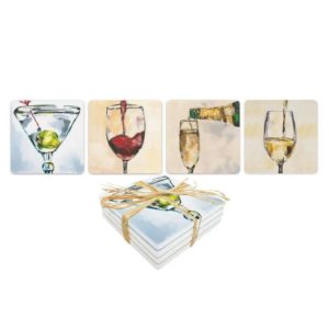 Paper Products Designs The Art Of Alcohol Dolomite Coaster Set 26072 Borrego Outfitters