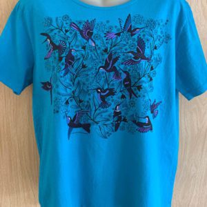 Sabaku Artwear Boutique T Bouquet Hummingbird Deep Turquoise Med 26327 2 Borrego Outfitters