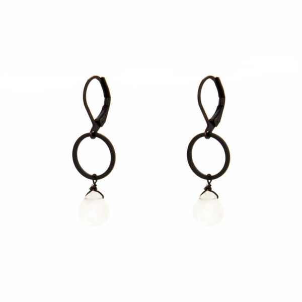 Santore Jewelry Black Circle Drop Earrings 20303 Borrego Outfitters