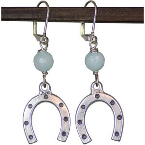 Silver Sparrow Jewelry Horseshoe With Amazonite Earrings C109A CSS Borrego Outfitters