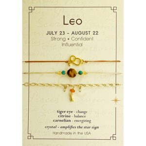 Silver Sparrow Jewelry Leo Zodiac Bracelet Gold ZB5G Borrego Outfitters