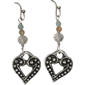 Silver Sparrow Jewelry Open Hearts With Stone Earrings C117A CSS Borrego Outfitters